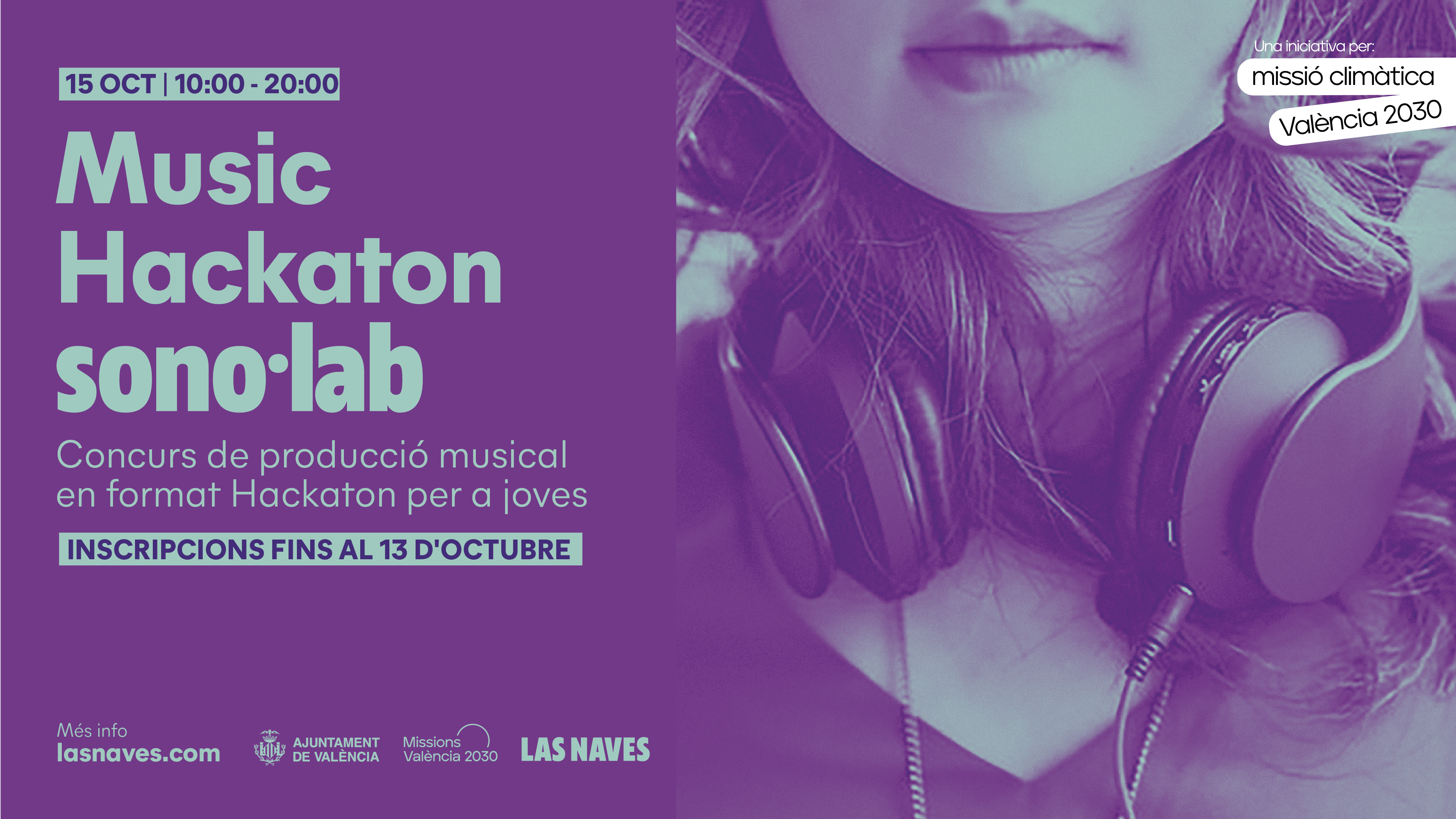 Cartell anunciador del concurs de producció musical Music Hackaton de sonol·lab