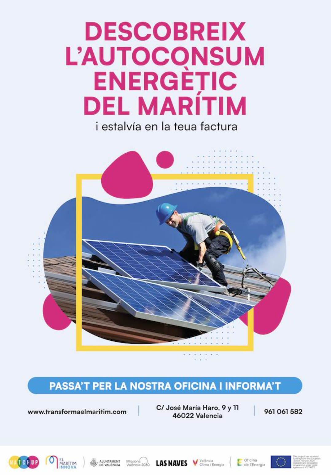 Cartel de la campaña de MAtchUP Descubre el autoconsumo energético del Marítimo