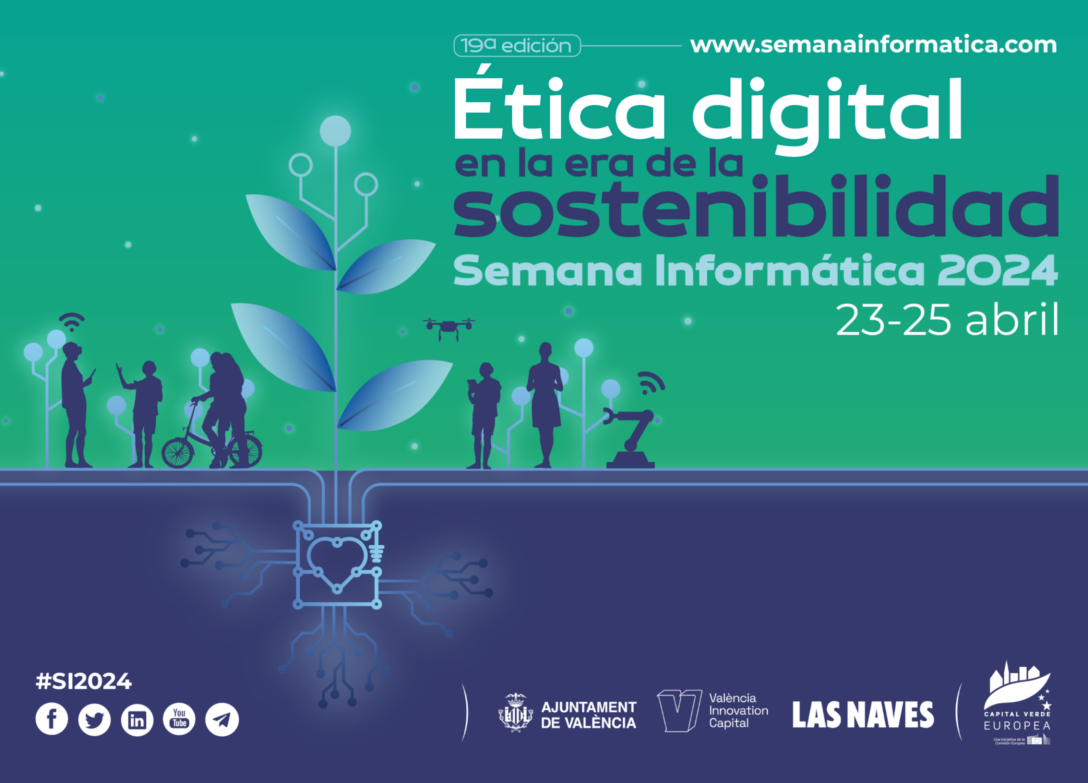 Cartel de la Semana Informática dedicada a la Ética Digital en la era de la Sostenibilidad