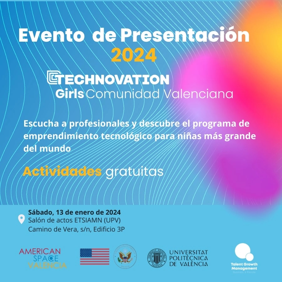 Invitación del evento de presentación del proyecto Technovation Girls Comunidad Valenciana